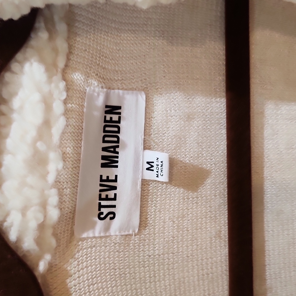 Steve Madden Off-White Sherpa Coat - Picture 3 of 10